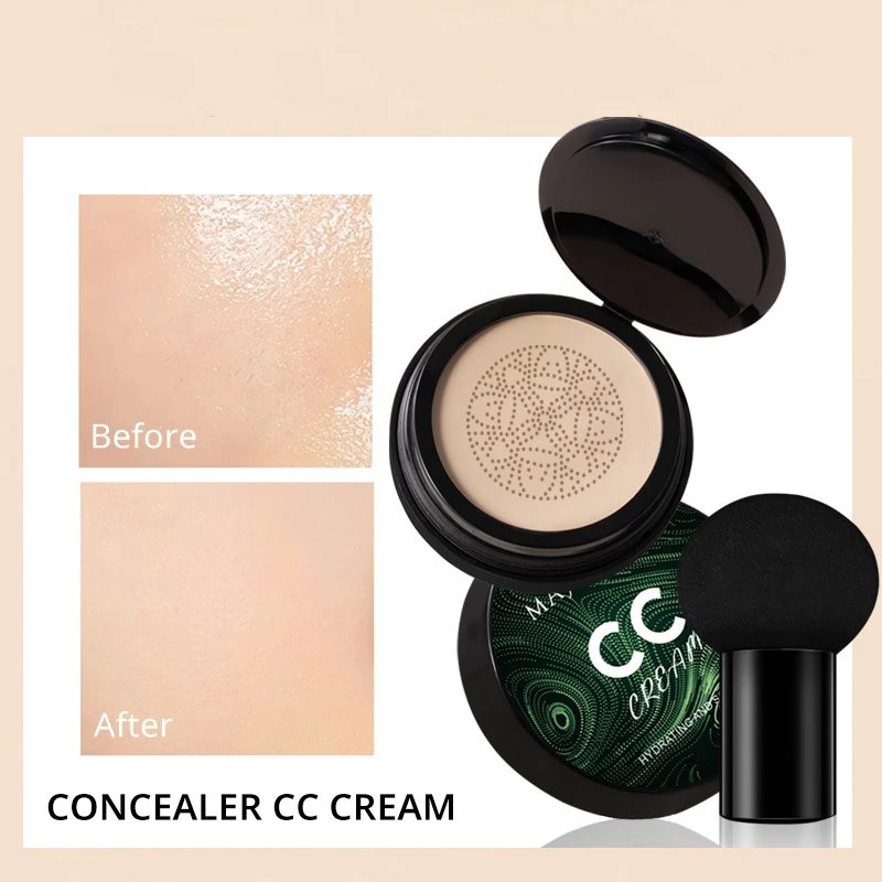 キノコヘッドエアクッション、CCクリームファンデーション保湿コンシーラー防水オイルコントロール長期持続ヌードメイクアップ付きメイクアップ