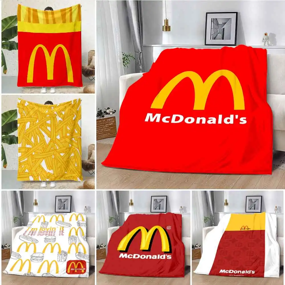 G-Gourmet M-McDonald Fun Printed Blanket Picnic Blankets Warm Blanket Soft and Comfortable Blanket Home Travel Birthday Gift