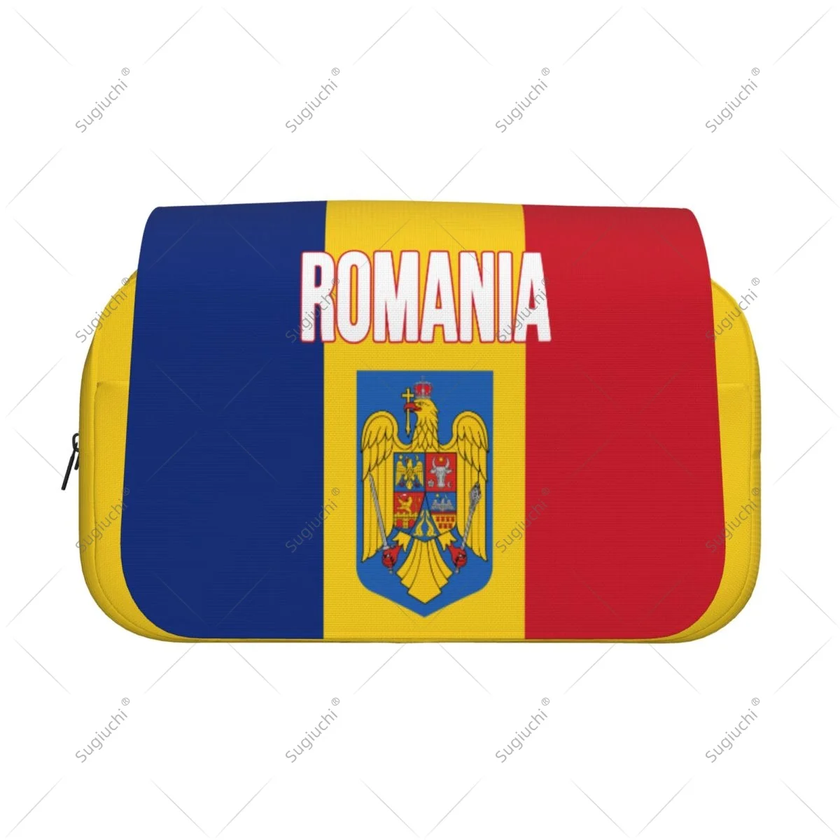 Pencil Case Scissors Bags 3D Romania Flag Double-layer Oxford Cloth Stationery Storage Pen Box Case