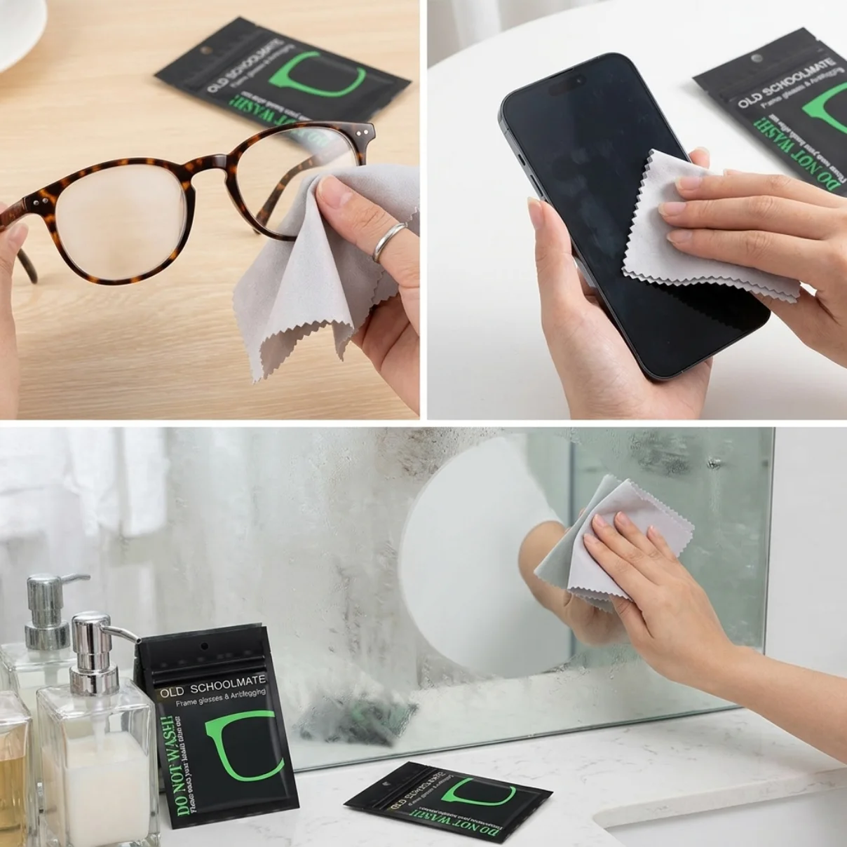 Nano Anti Fog Cleaning Cloths, and Eyeglass Cleaning Cloths Are Suitable for Cleaning Glass, 13*13cm, Lenses, Reusable Lens Defo
