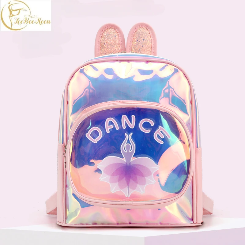 

Lovely Rabbit Ballerina bags Backpacks Handbag For Dancing Children Laser shiny Bag Girls Ballet Dancer Bags Kids Pink Backpacks