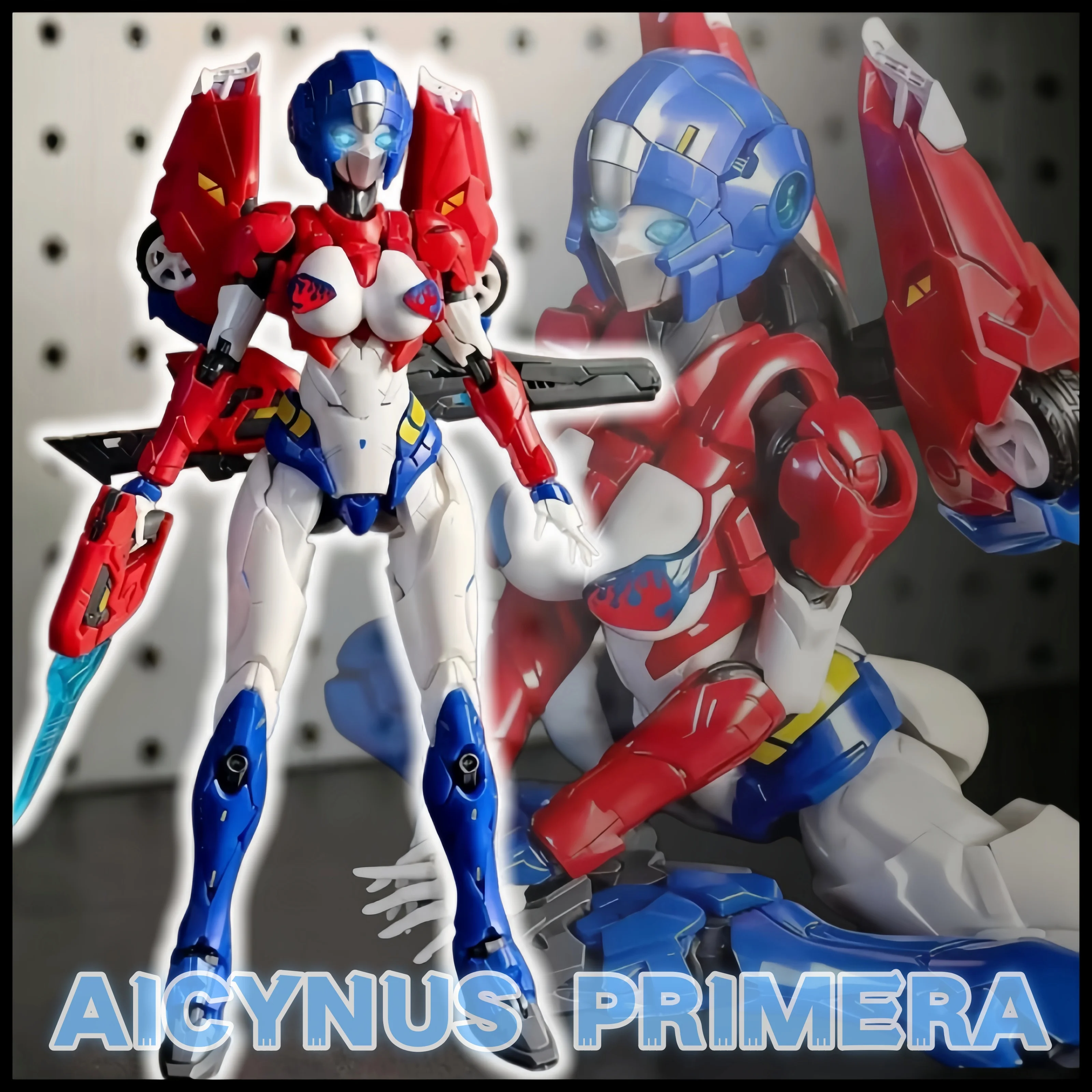 

Original Transformation Action Figures Aicynus Primera Arcee Charming Mecha Red And Blue Op M66339s Assembly Model Toys Gifts