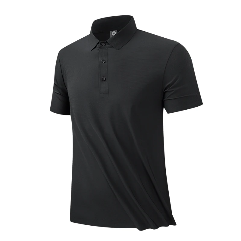 

Men's clothing 2024 summer new high-end men's polo shirt with versatile lapel, slim fit, breathable fitness coach short sleeves