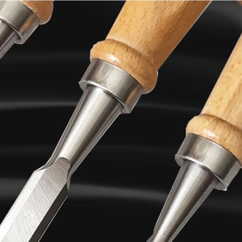 Imagem -04 - Carpintaria Profissional Cinzel Conjunto Meio Gouge Flat Woodworking Escultura Ferramenta Madeira Cinzéis Cinzéis Xilogravura Escultura Faca