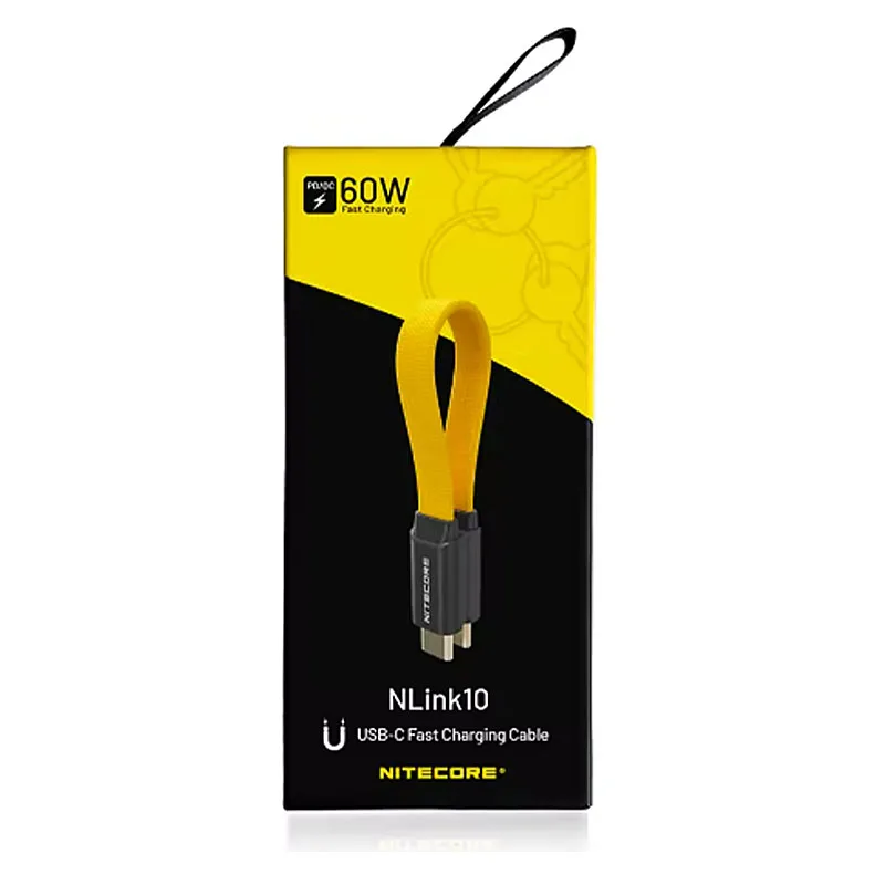

Кабель NLink10 USB-C 60W для быстрой зарядки, короткий, 7 см, двойной Type-C, с магнитным креплением для повербанка NITECORE NB10000 и телефона NITECORE