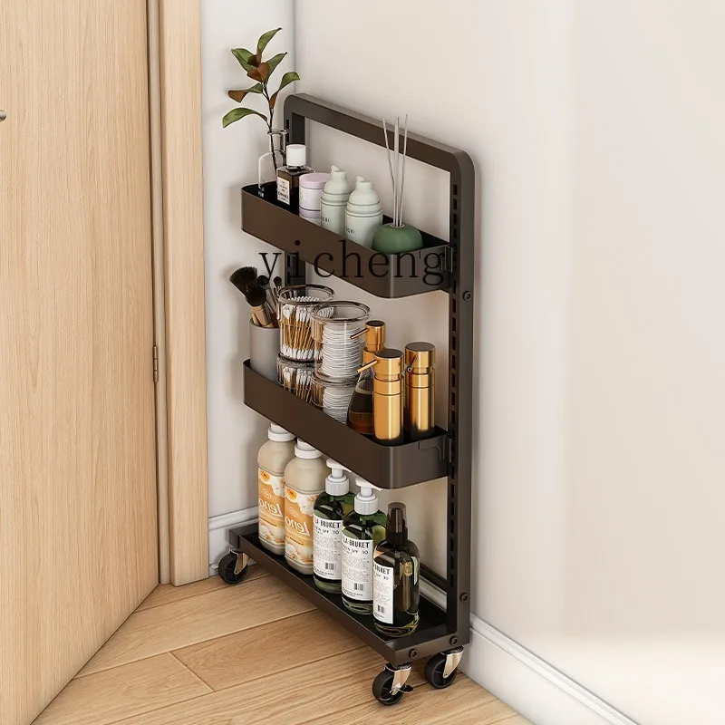 

FY Bathroom Door Back Storage Rack Bathroom Crevice Floor Multi-layer Storage Rack