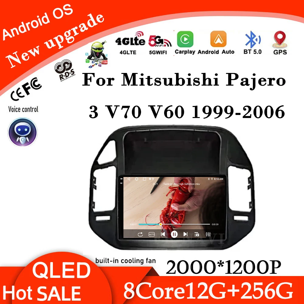 

9-дюймовый для Mitsubishi Pajero 3 V70 V60 1999-2006 DSP автомобильный радиоплеер 4G стерео мультимедийная навигация Carplay Android Auto