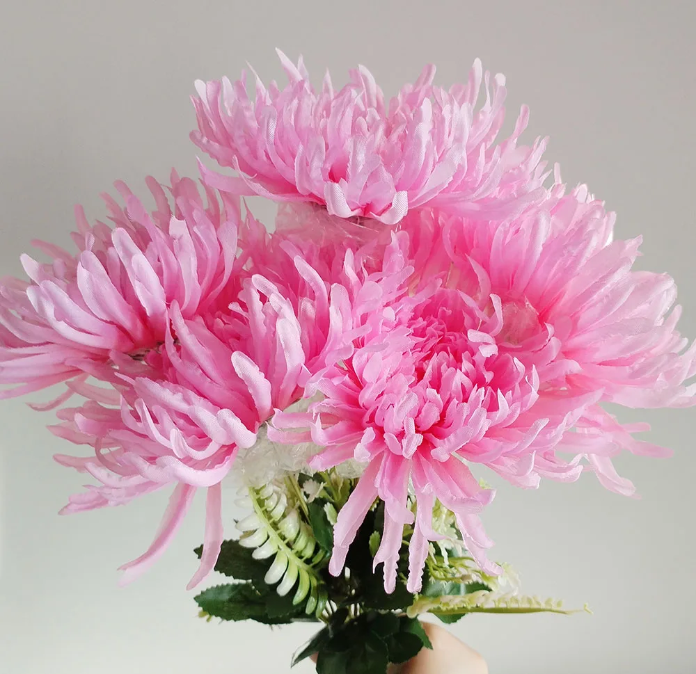 7-köpfige künstliche Blume Chrysantheme Bouquet Simulation Blume DIY Blumen Materialien für Hochzeit Dekoration Home Dekorationen – Detail 5