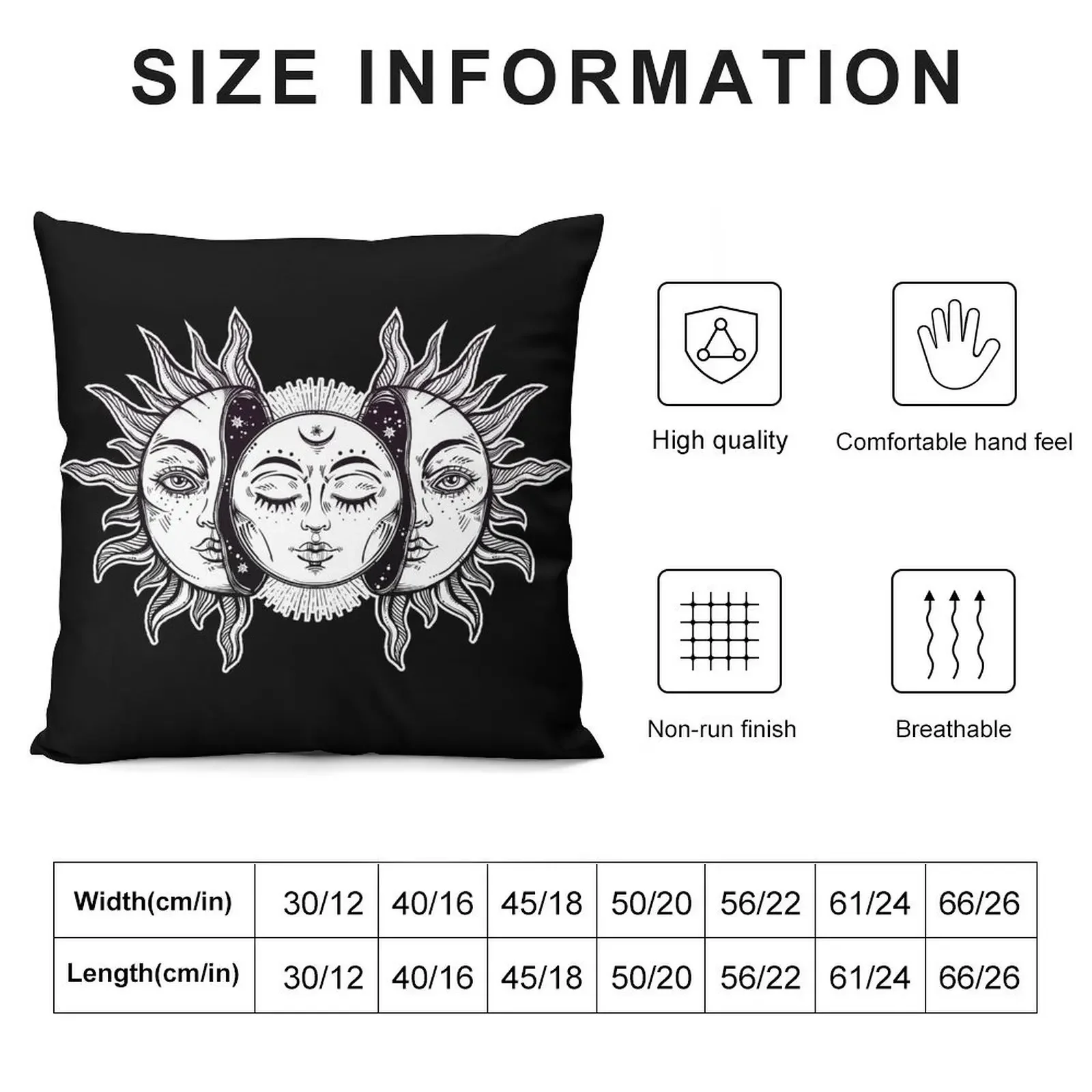 Vintage Retro Sun and Moon Solar Eclipse Throw Pillow Cushions Pillow Covers Decorative Cushions Cover pillow