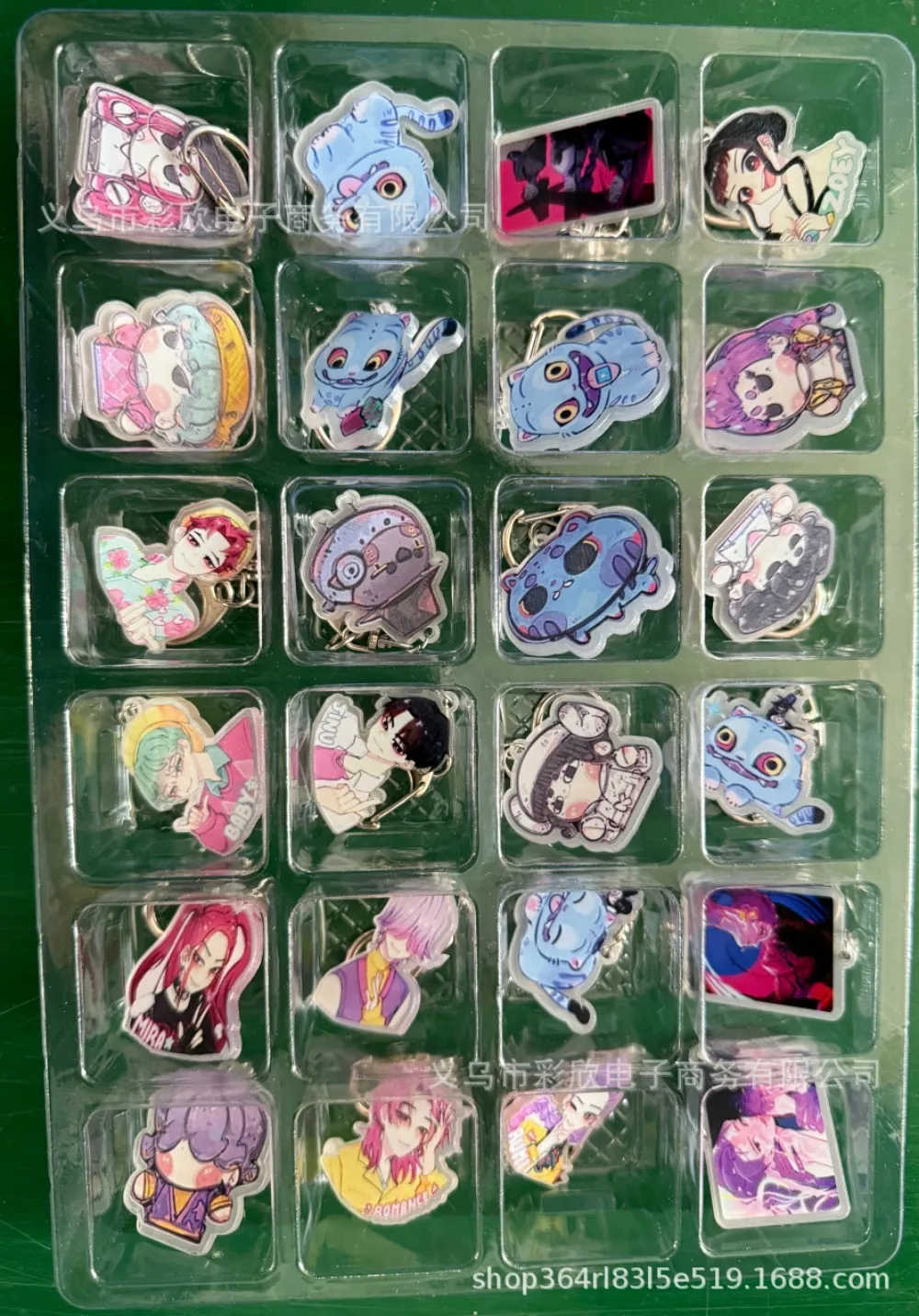 24PCS Set Backpack Keychain Acrylic Pendant KPop Demon Hunters HUNTR/X Couple Christmas Halloween Blind Box Gift Toy