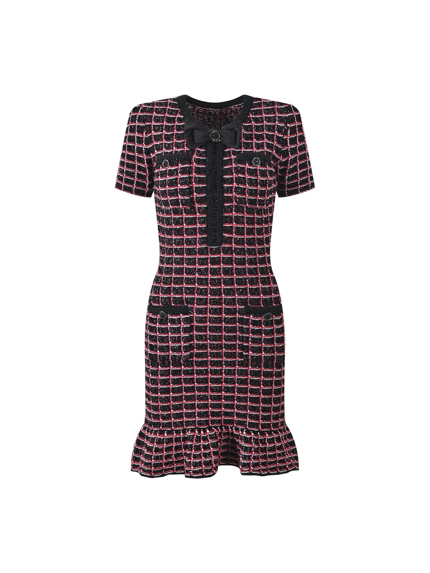 Upsc Edition Europe Spring Summer High End feelSE Home Bla against Red Floral ort Sve Knit Dr