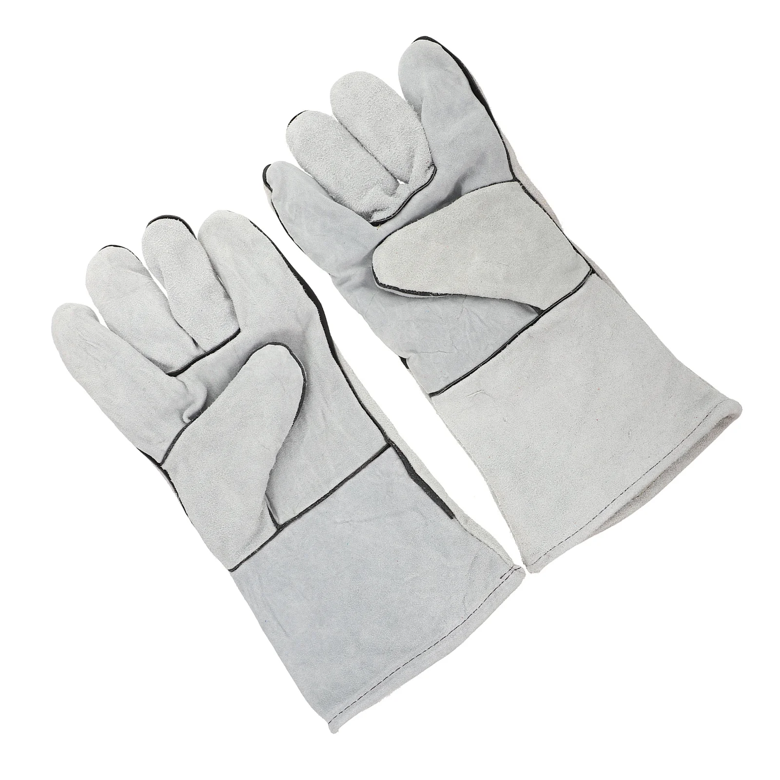 

1Pair 14Inch Heavy Duty Welding Gloves Natural Double Layer Enhanced Flexibility Rotated for High Temperature