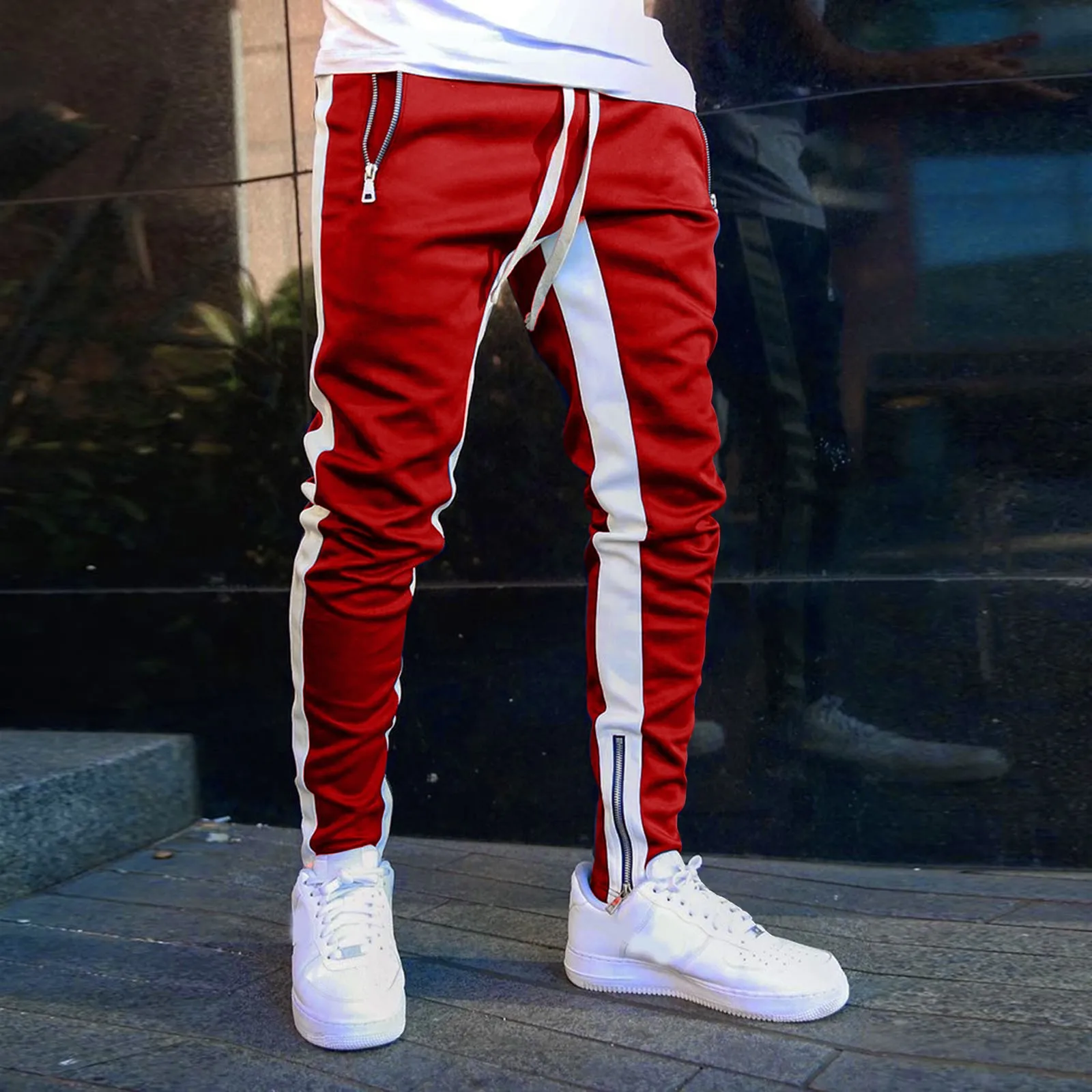 Pantalones informales de moda para hombre, ropa deportiva ajustada, chándales de gimnasio, pantalones de chándal de Hip Hop, nuevos