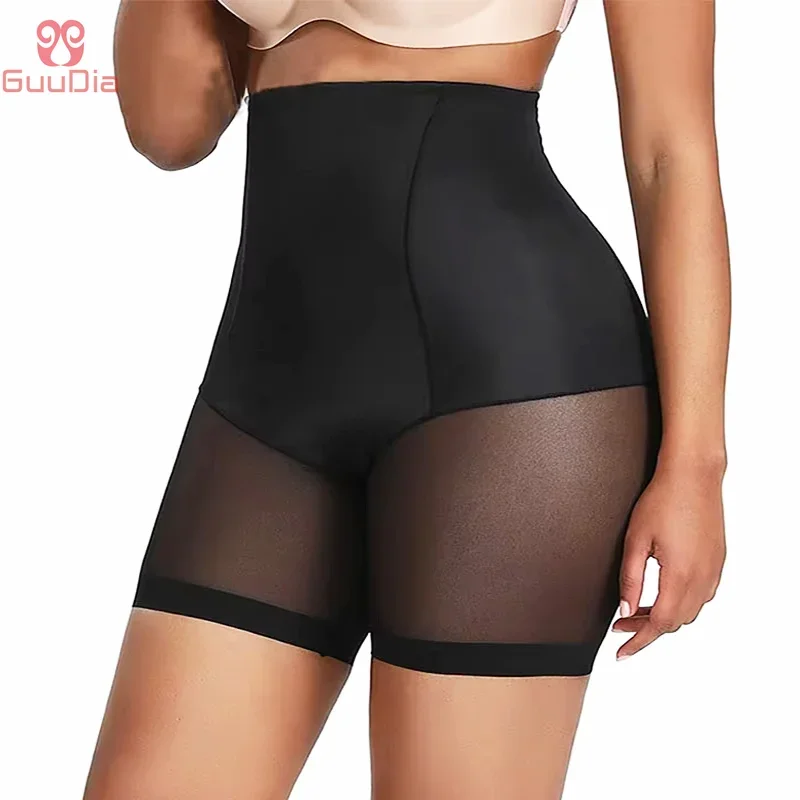 

GUUDIA Mesh Breathable Lightweight Stretchy High Waist Tummy Control Thigh Slimmer Panties Body Shaper Women Shapewear Briefs