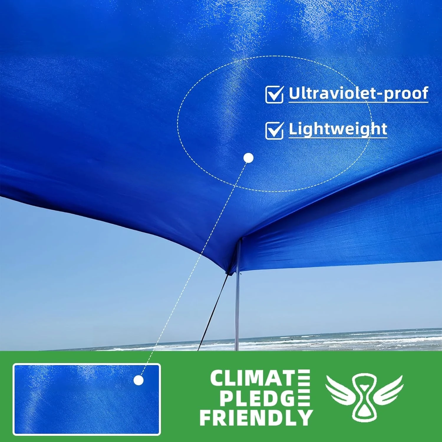 

Family Beach Tent Canopy Sun Shade Portable 10×10FT, Large Wind Resistance Beach Sun Shelter Easy Setup