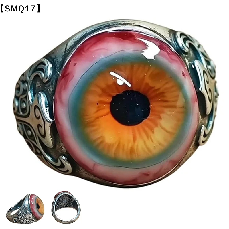 Eye Of The Curtain Ring  Ring Realistic Eyeball Design Rings Dark Lore Rings Eye Of The Veil Ring Party Rings Men【SMQ】