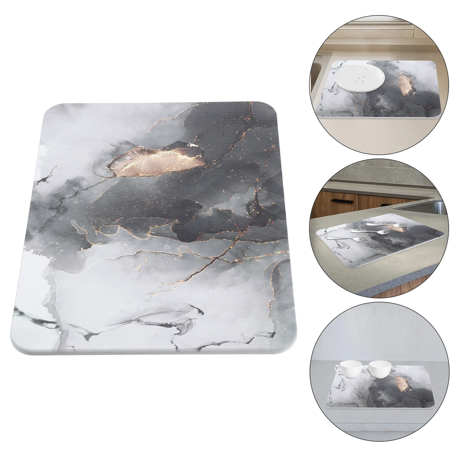 

Diatomite Kitchen Counter Multi-Functional Fast Absorbent Dish Drying Non-Slip Water Resistant Countertop For Sink Large Size