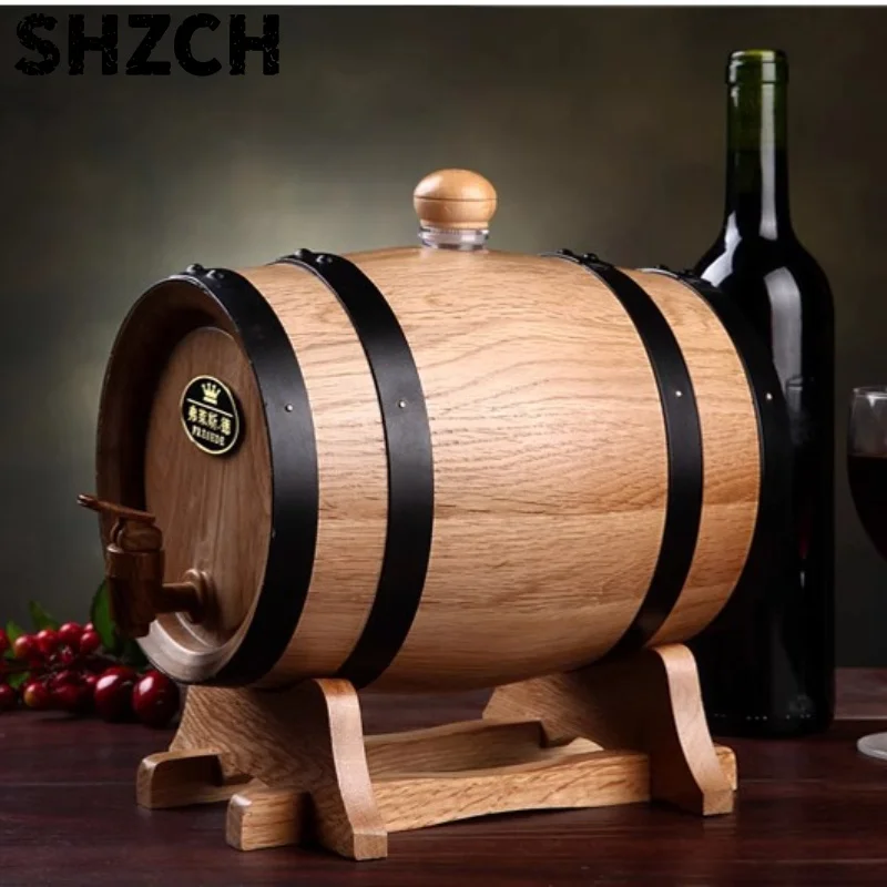 Toasted Oak Aging Barrel Wooden Wine & Spirit Cask Home Brewing Kit Charred Oak Barrel for Wine Fermentation