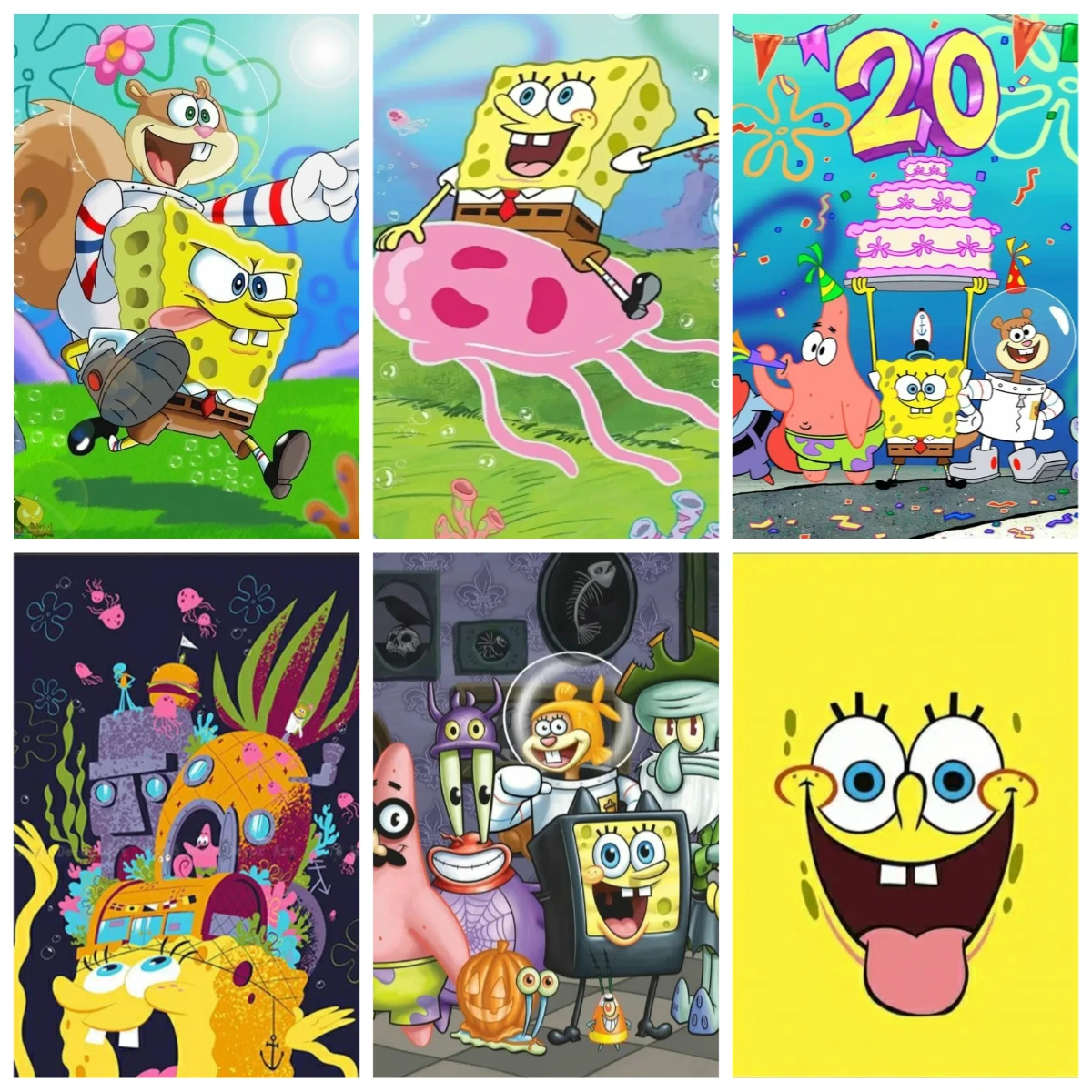 

500/1000pcs Adult Jigsaw Puzzles Cartoon Sponge-and-Bobs Suitable for Adults & Families - Challenging Large Pieces, Portable