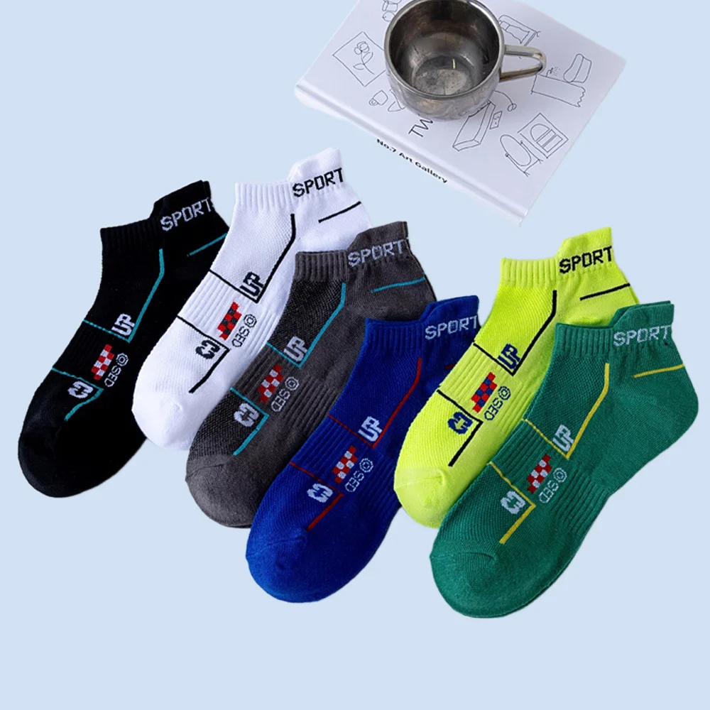 6 Pairs Running Sports Socks Mesh Sweat-Absorbent And Breathable Men's Low-Cut 2024 New Socks Summer Thin Fashion Men's Socks