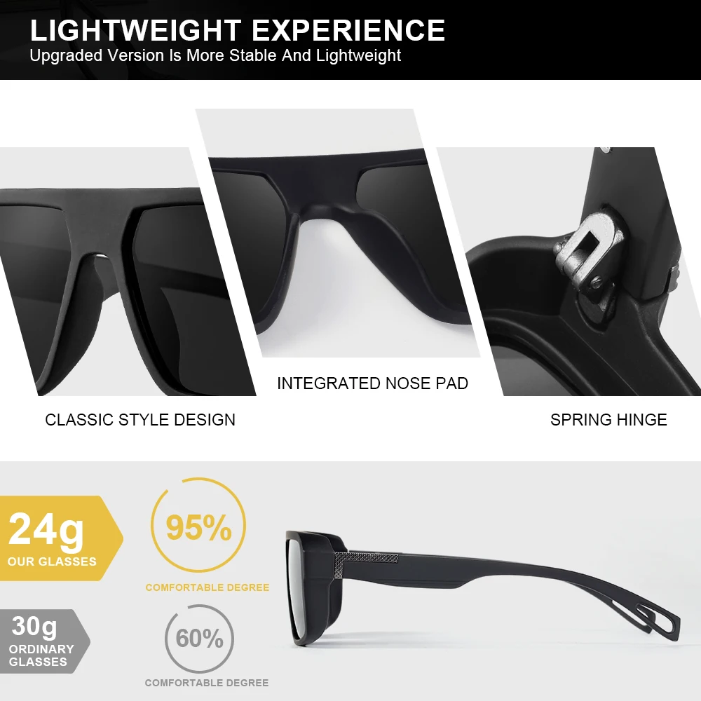 Okulary przeciwsłoneczne CRIXALIS Classics Square Polarized dla kobiet i mężczyzn, modne gogle w stylu vintage, sportowe okulary do jazdy samochodem, wędkowania, z ochroną UV. — zdjęcie 7