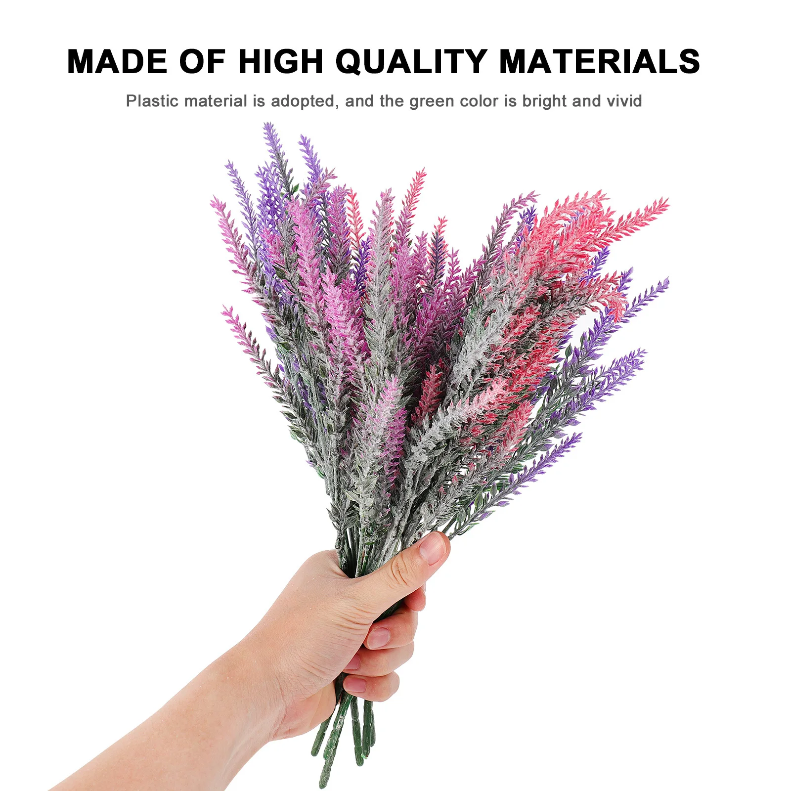 

6Pcs Artificial Lavender Decorative Flowers Realistic Plastic Plants for Home Wedding Party Photo Props Banquet Arrangements