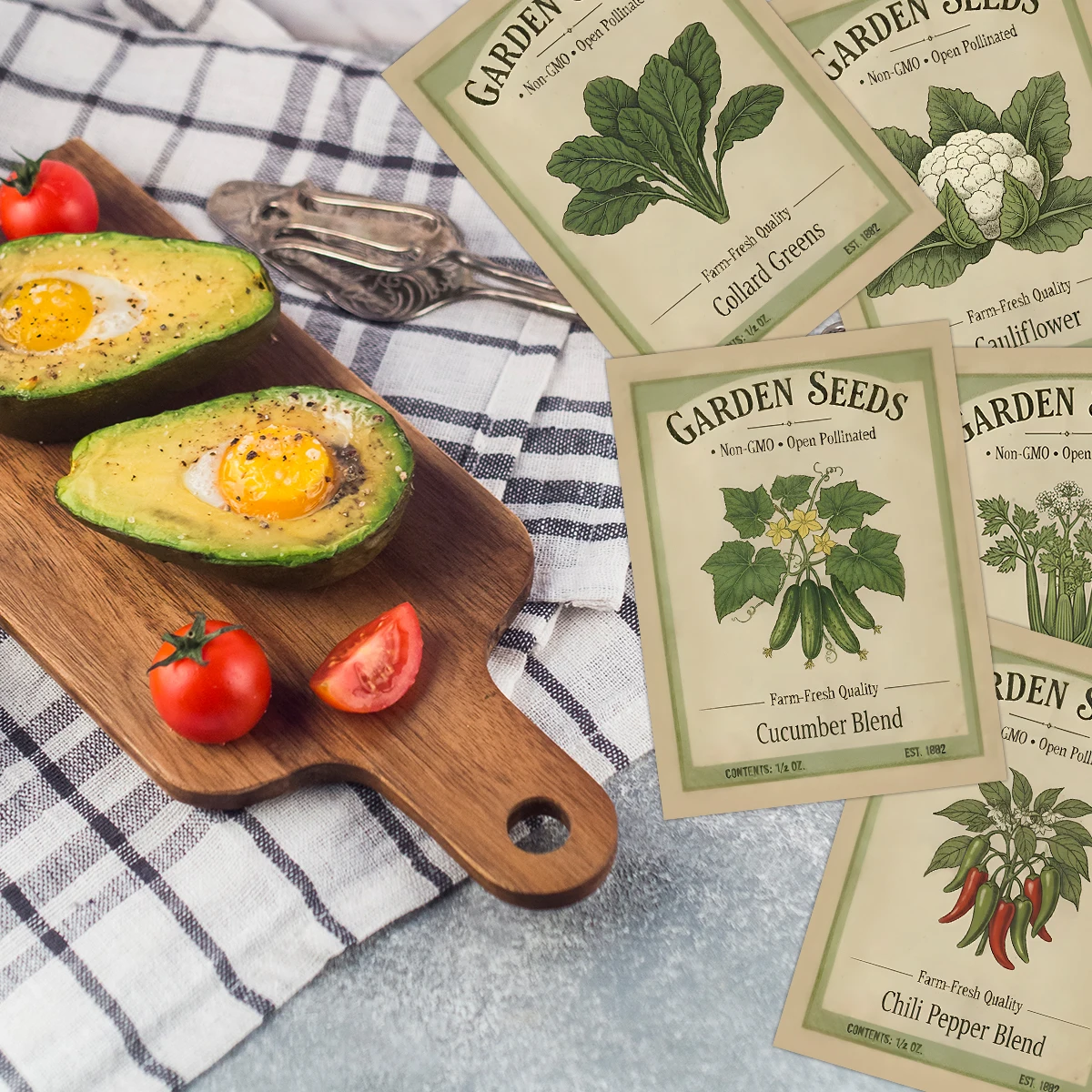 30 Stück Vintage-Garten-Gemüsesamen-Sammelkarten, Karten zur Pflanzwissenssammlung, Geschenke für Hausgärtner – Detail 4