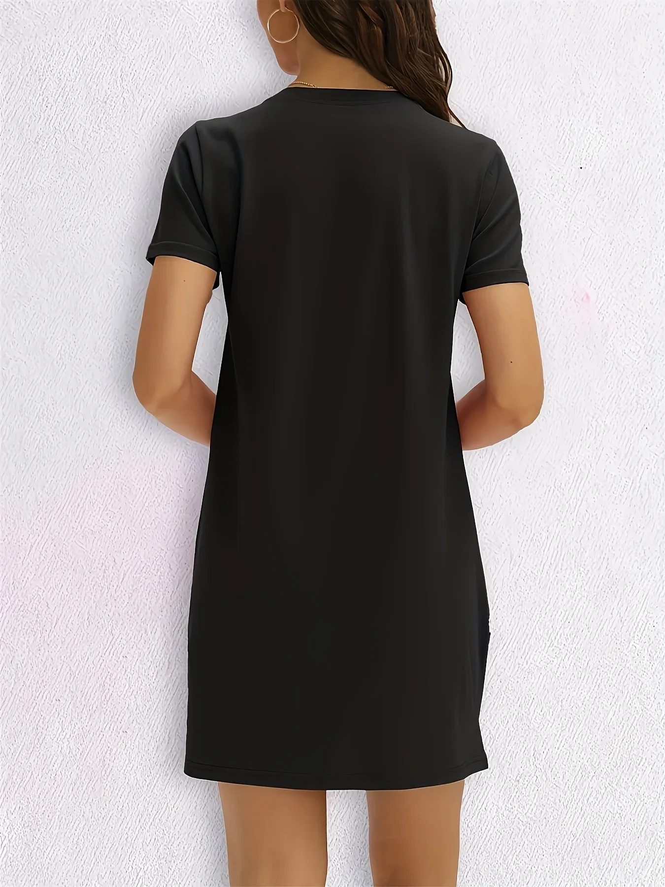 Robe t-shirt graphique Paris décontractée pour femmes, manches courtes, col rond, coupe ample, printemps et été