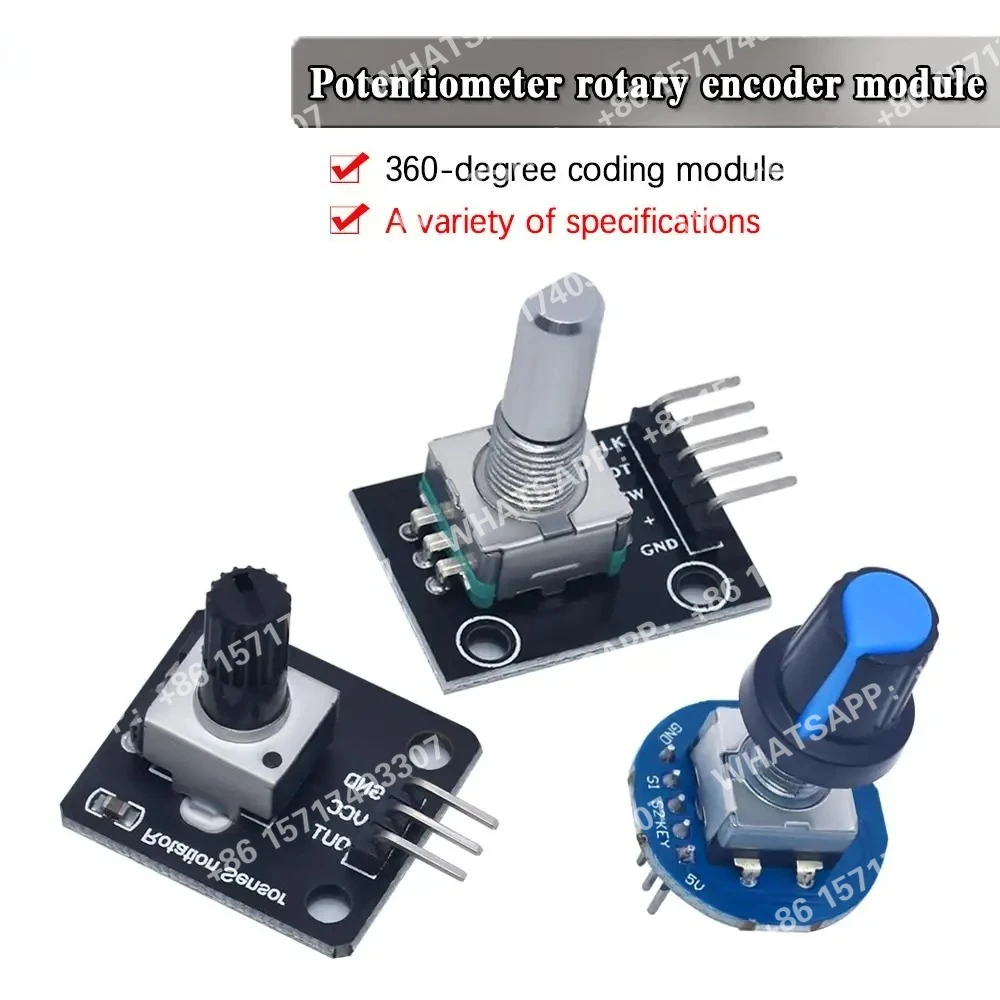 50-個のロータリーエンコーダモジュール-arduino-ブリックセンサー開発用ラウンドオーディオ回転ポテンショメータノブキャップ-ec11