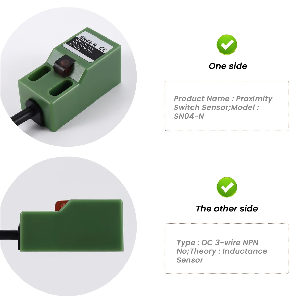 SN04-N DC 10-30V NPN 3 cables 4 mm Sensor de acercamiento Interruptor de proximidad inductivo Raro