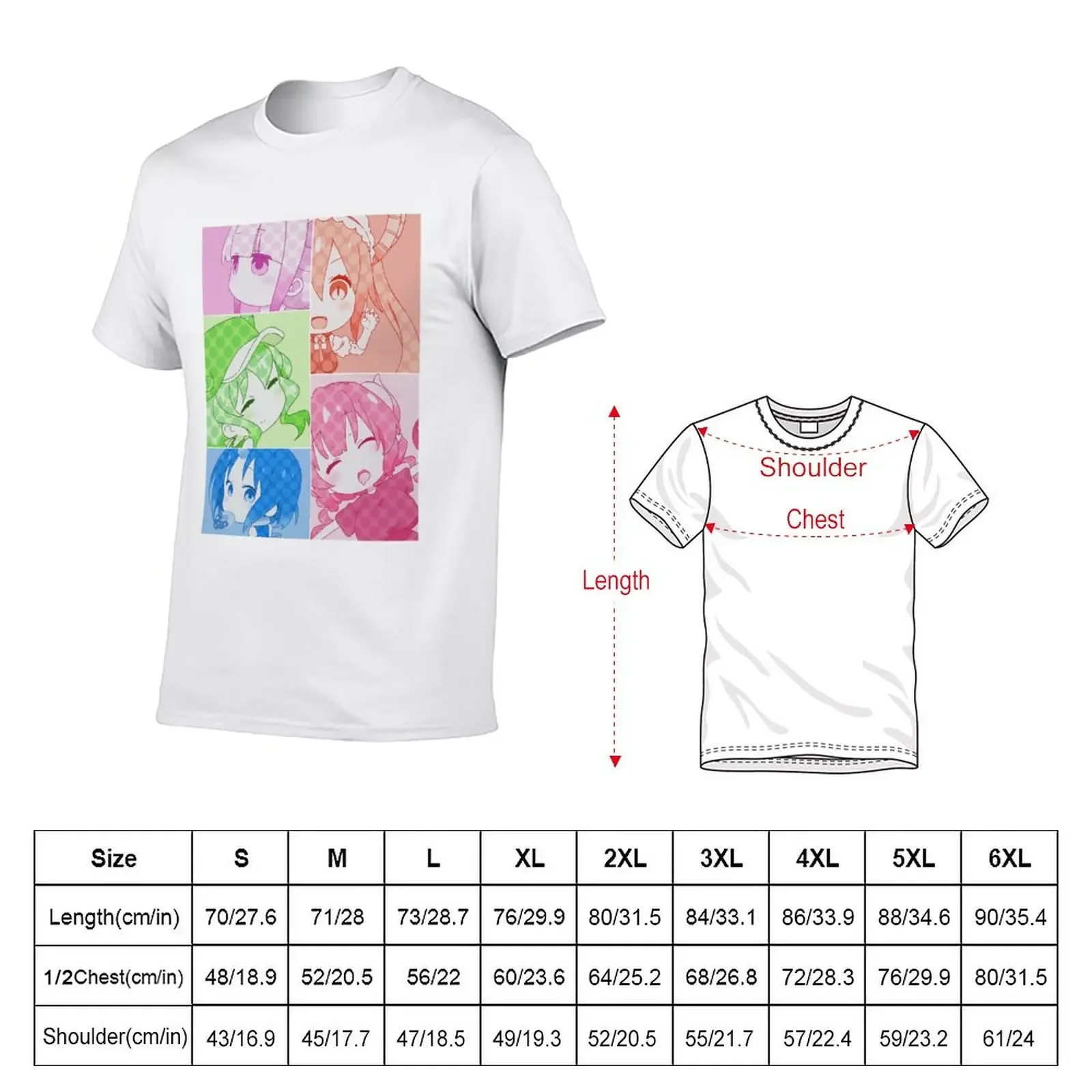 Tohru ilulu Kanna Lucoa Elma Dragon Maid Comic Style T-Shirt tops quick drying t-shirt mens white t shirts