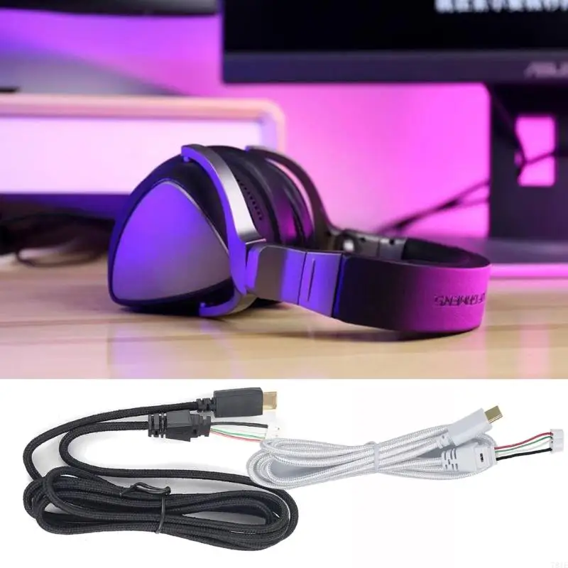 Ligne USB 781E, câble casque USB C 1.5m, pièces réparation pour casque d'écoute ROG / ROG S