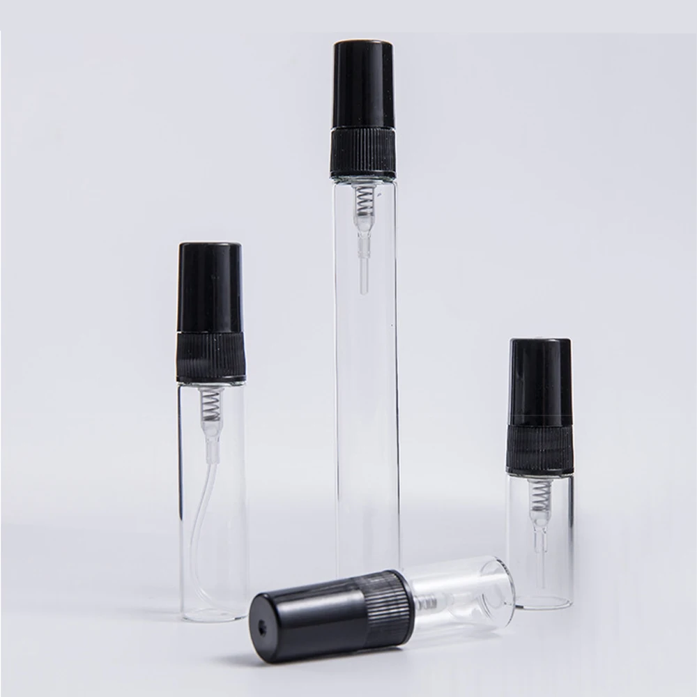 20/50pcs 2ml 3ml 5ml 10ml 미니 향수 병 안개 스프레이 병 빈 분명한 분무기 유리 병 휴대용 향수 샘플 병