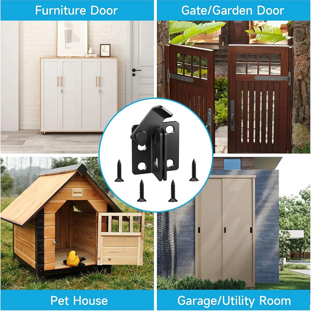 Door Latch Lockable Stainless Steel Latch Suitable For Windows, Doors, Fences Drawers Cabinet Hook Latch Sliding Gate Buckles