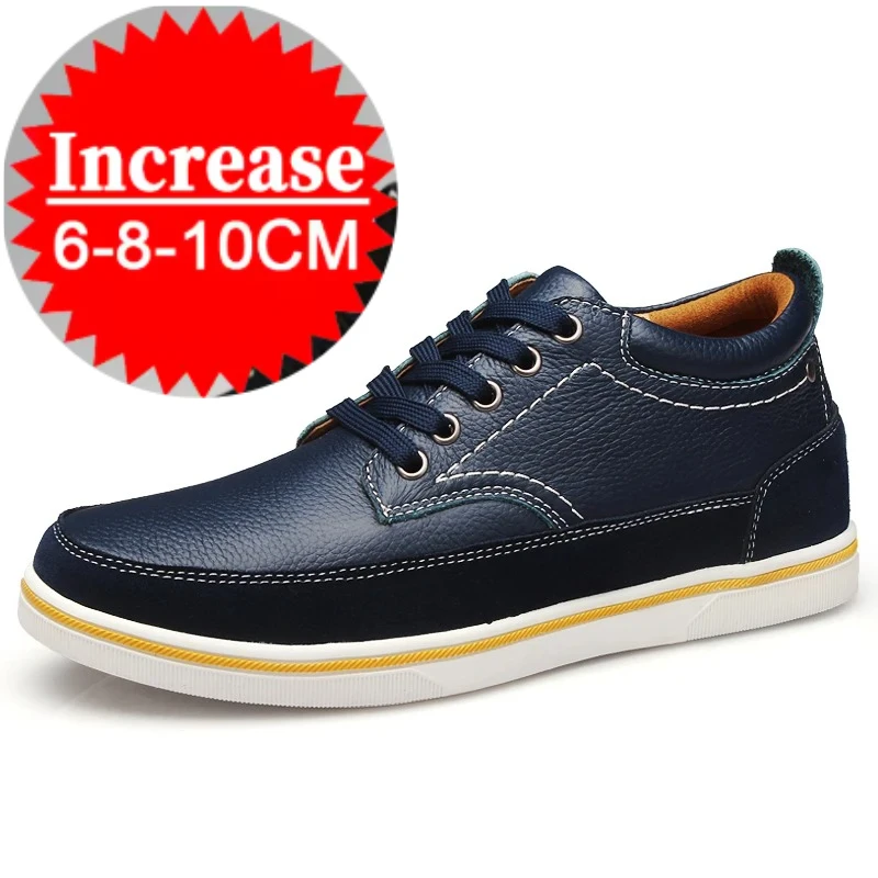 Men Elevator Shoes Genuine Leather Lift Casual Shoes Height Increase Shoes Insoles 6-10CM Tall Man Formal Shoes Taller Footwear