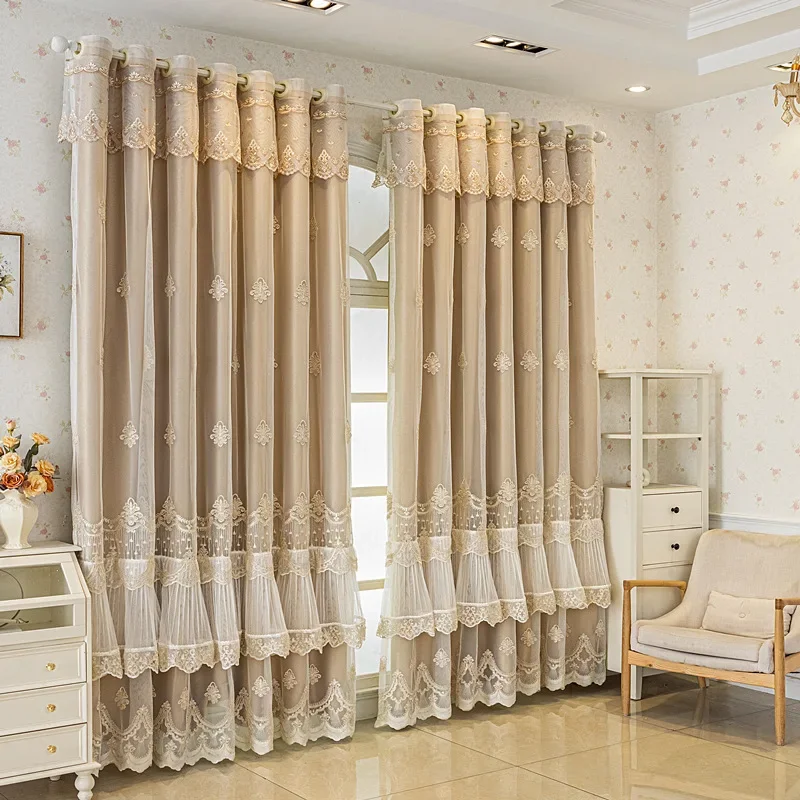

1 панельная французская кружевная двойная-Искусственная романтическая фототкань Плюс Толстая тканевая занавеска для гостиной