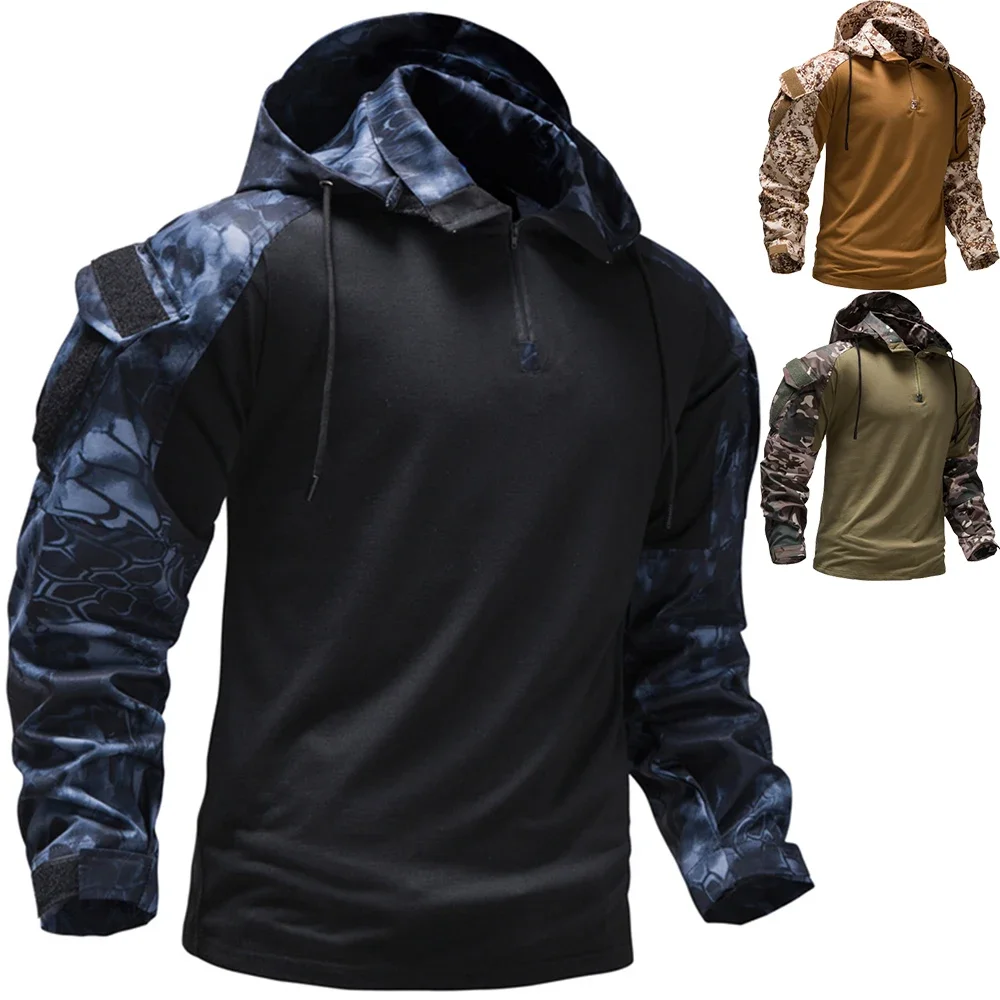 

Men Combat Shirts Camouflage Trousers Combat T Shirt Cargo Tactical Clothing Outdoor Sport T-Shirts Hunting Climbing Shirt