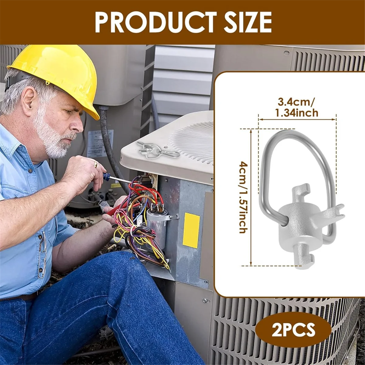 

AA25 2Pcs Locking Cap Key HVAC Tool for Refrigerant, Equipment Repair Tool for Heating Ventilation Air Conditioning System