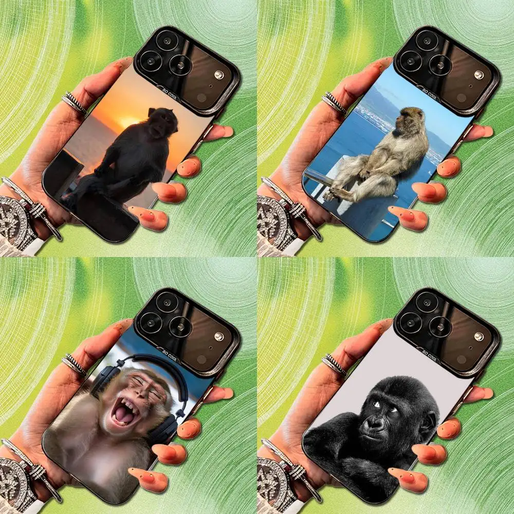 

Funny Monkey Emoticons Phone Case For iPhone 14,17,13,12,11,16,15,Mini,Pro,SE,XS,MAX,Black Matte Silicone Cover
