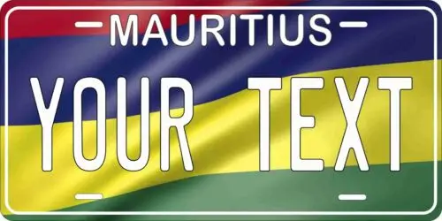 Mauritius Flag Wave License Plate Personalized Custom Auto Bike Motorcycle Tag Aluminum