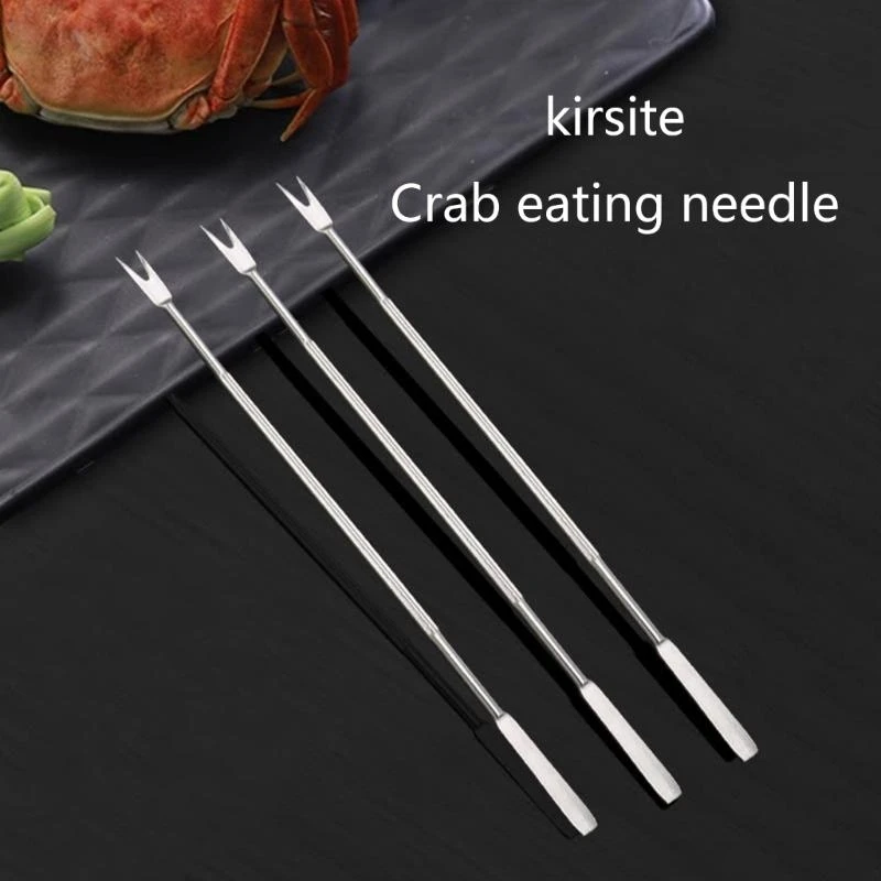 M4YC 3 Pcs Stainless Steel Seafood Forks Lobster Shellfish Forks Walnut Needle Fruit Fork Kitchen Gadget Seafood Tools
