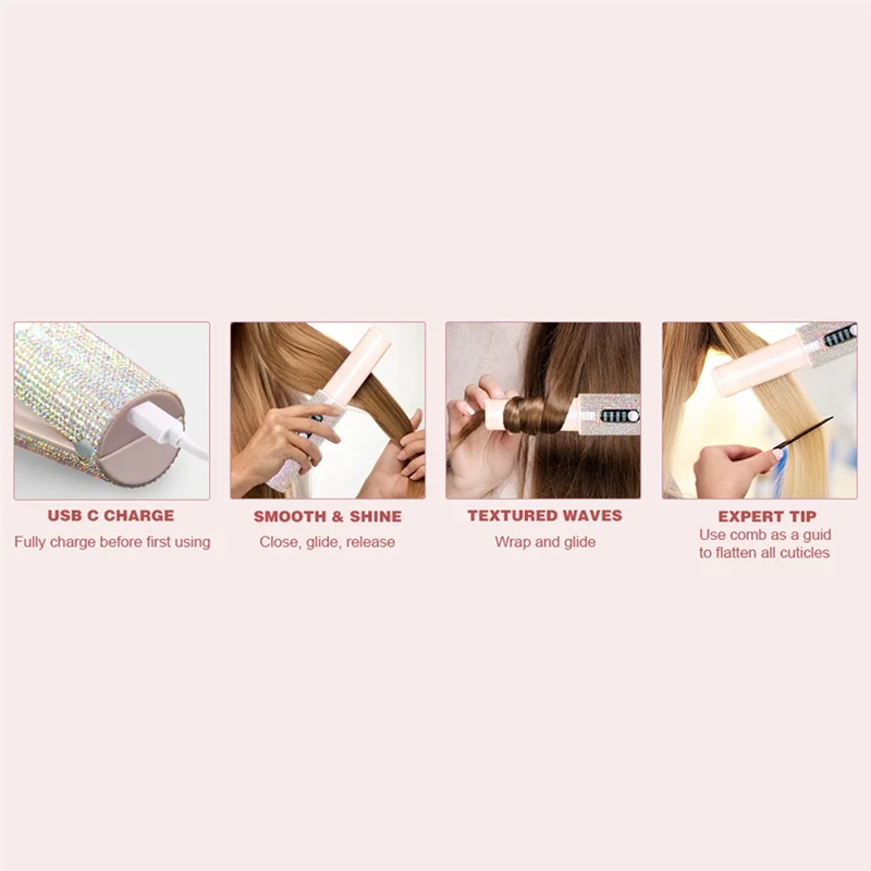 AB15-2-In-1 Electric USB Hair Straightening Brush Straightener Brush Multifunctional Comb Straightening Styler Hair Curler