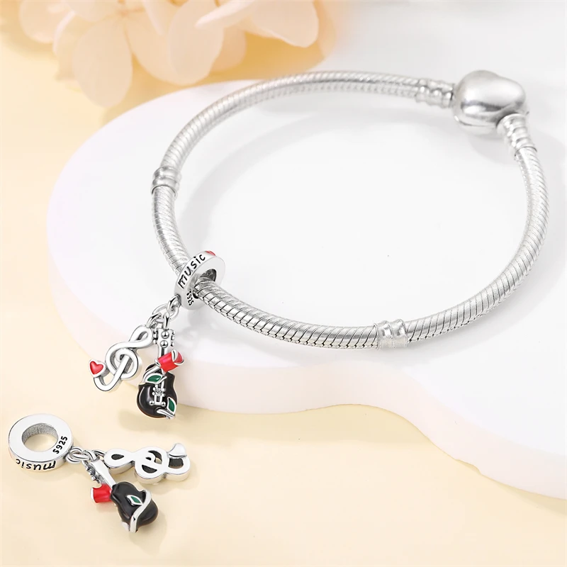 925 Silber fit Pandora Original Armbänder Musik Symbol Zeichen platte Medizin Box Karriere Serie Charms Perlen für DIY Schmuck