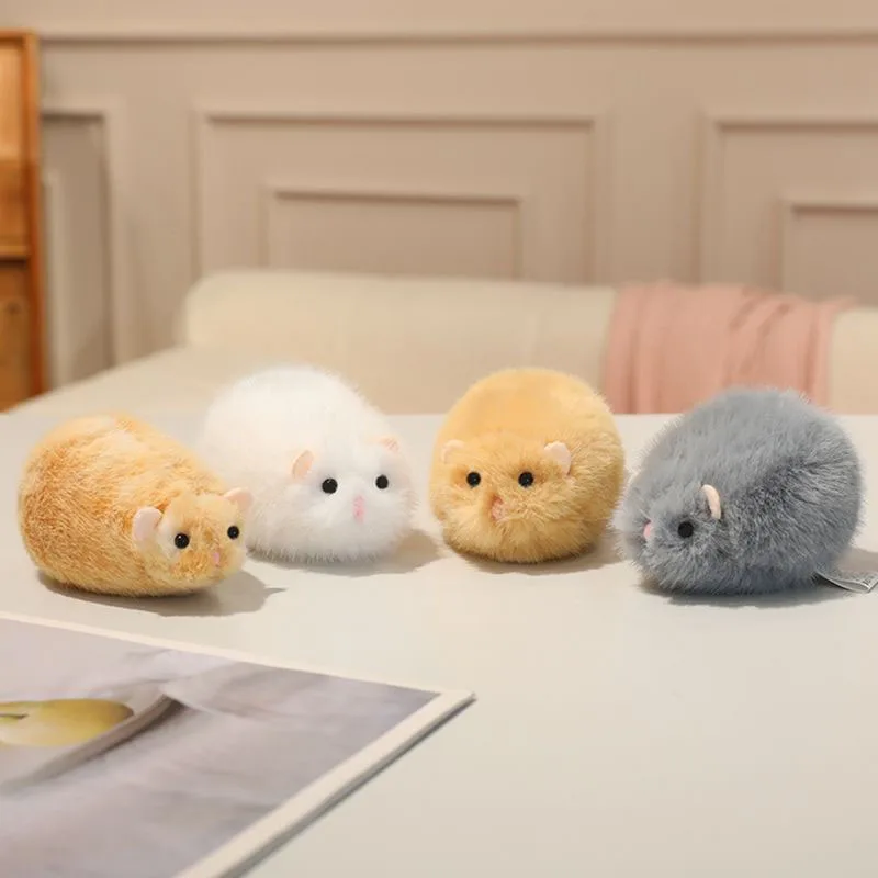 Cute Hamster Plush Keychain Large Cute Hamster Plush Soft Fluffy Squeeze Toy Bag Pendant Stress Relief Gift for Girls Kawaii