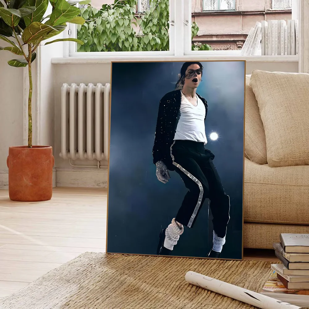 80s Pop Singer Michael Jackson Movie Sticky Posters Retro Kraft Paper Sticker DIY Room Bar Cafe Aesthetic Art Wall Painting