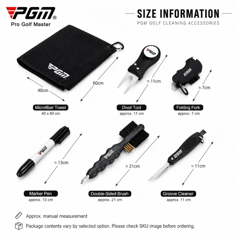 PGM Golf Club Cleaning Kit Microfiber Towel Groove Brush Divot Repair Tool Ball Line Marker Pen Accessories Set SZ009 - view 6