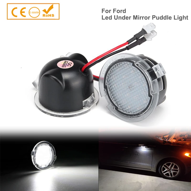 2pcs LED Under Side Mirror Puddle Light For Ford C-Max Edge Focus Kuga Mondeo V OEM 3F1Z-13B375-AA