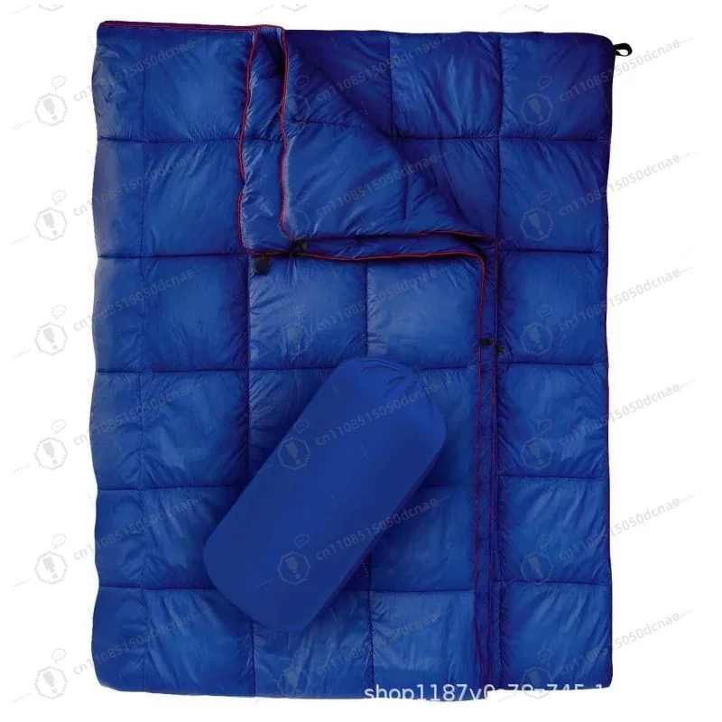 

2-in-1 Travel Blanket: Plaid Warm Blanket for Office Air Conditioning & Outdoor Camping, Water-Resistant and Lightweight