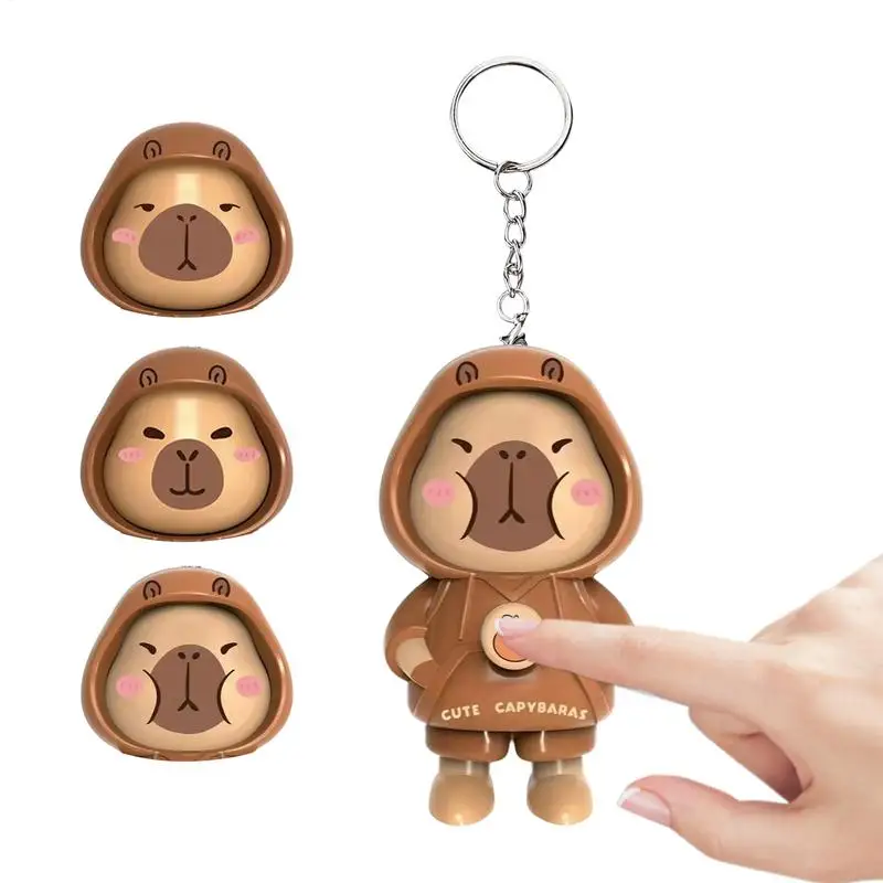 Face Changing Doll Toys Fidget Toy Cute Capybara Face Changing Doll Toy Keychain Pendant Manual 3 Expressions Table Ornament For