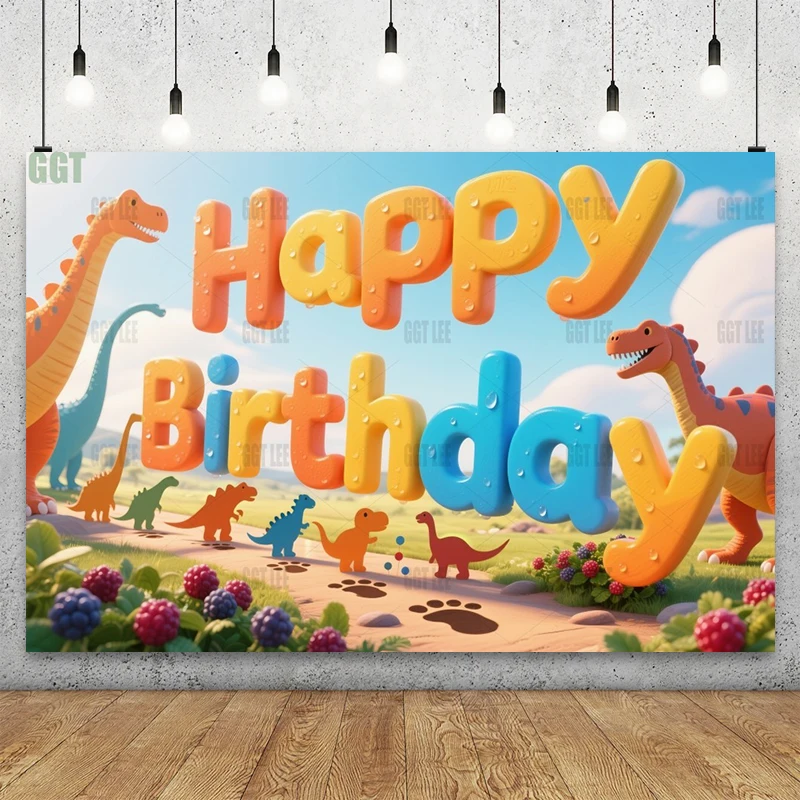 

MINISO хороший фон с динозавром и ягодами, Arlo Spot Rex, фон для фотосъемки, виниловый фон с днем рождения, фото на заказ, детский душ